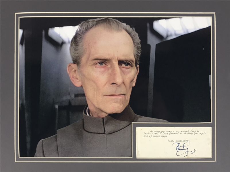 Star Wars: Peter Cushing Vintage Signed 2" x 3" Matted Display (Beckett/BAS)