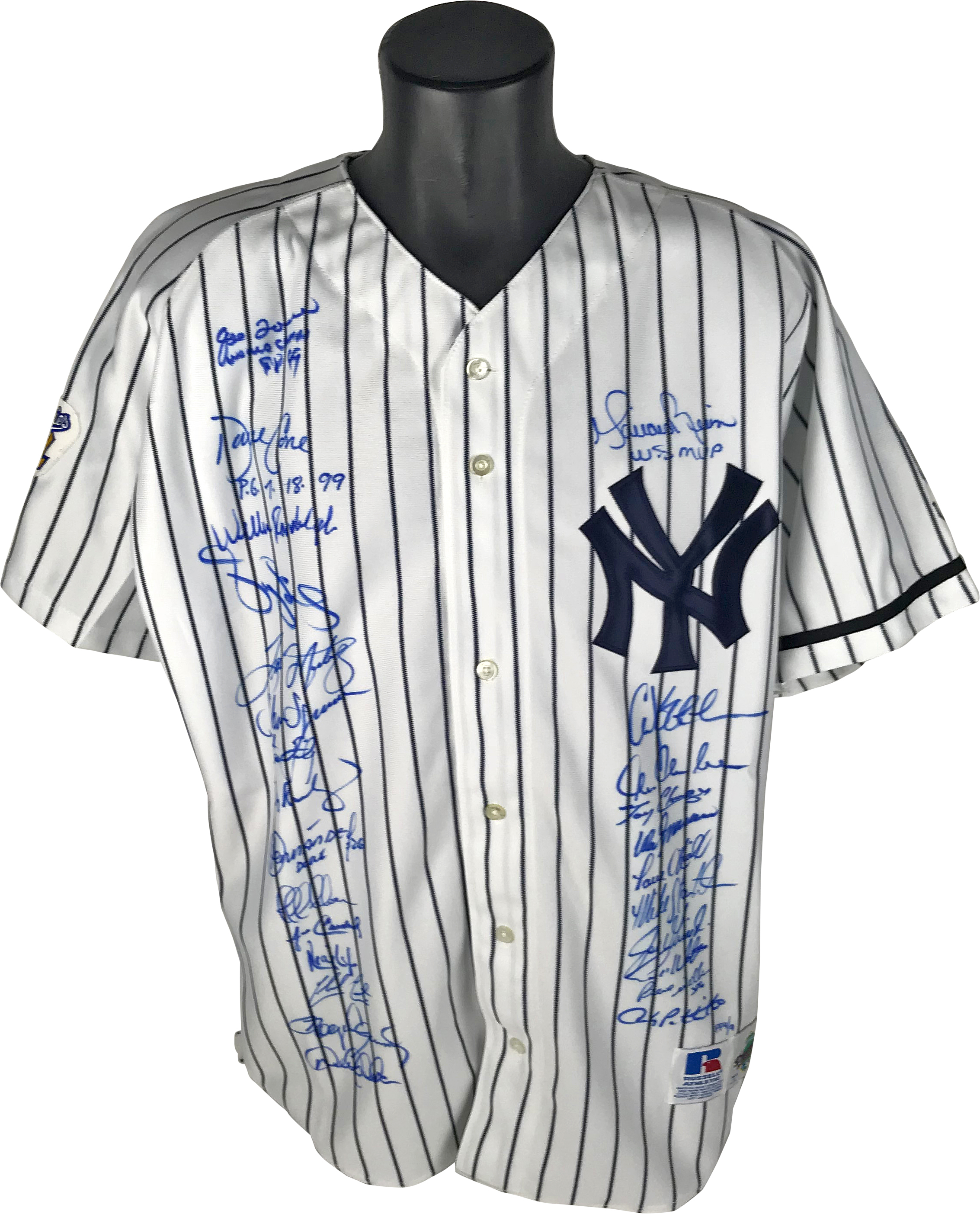 Lot Detail - 1999 NY Yankees Vintage Team Signed World Series Jersey w ...