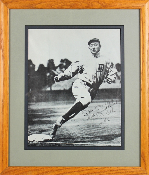 Ty Cobb Signed & Framed 8" x 10" Detroit Tigers Photograph (PSA/DNA)