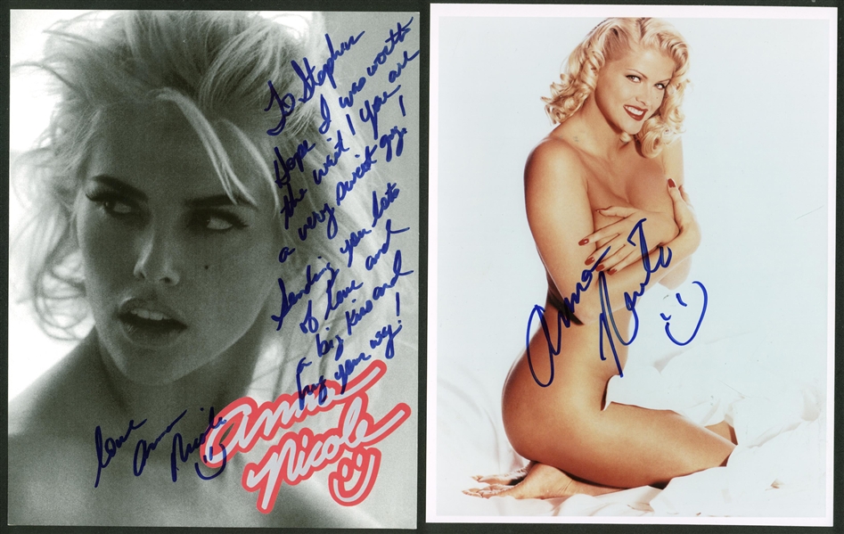 Anna Nicole Smith Lot of Two (2) Signed 8" x 10" Photographs (Beckett/BAS Guaranteed)