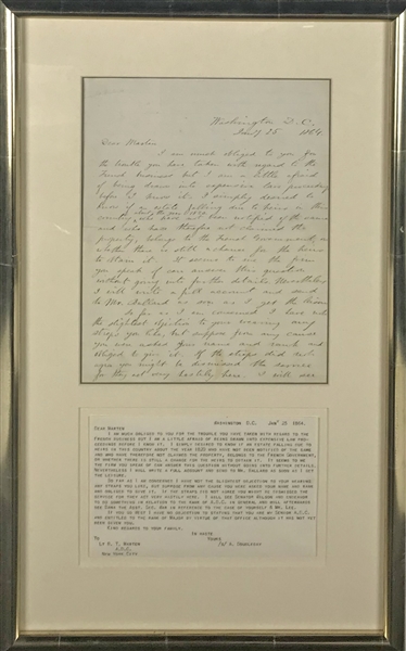 Abner Doubleday Rare Signed & Hand Written Framed Letter (Beckett/BAS Guaranteed)