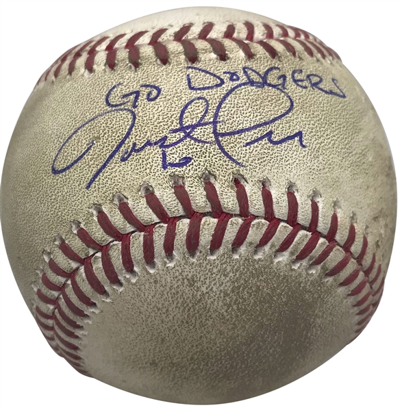 Justin Turner Signed & Game Used 2017 NLDS Baseball From Record Breaking 3 Home Run 5 RBI Performance! (PSA/DNA & MLB)
