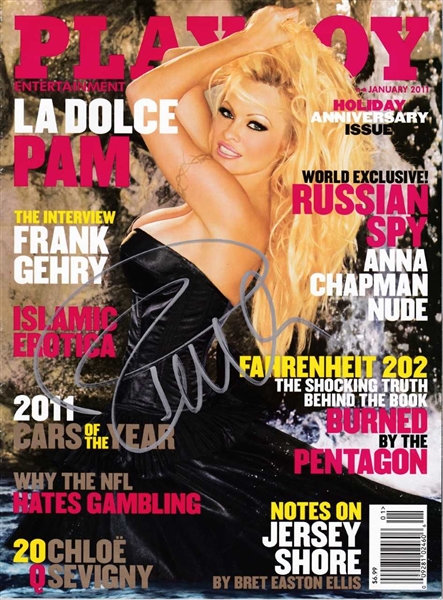 Pamela Anderson Signed January 2011 Playboy Magazine (Anderson COA & BAS/Beckett Guaranteed)