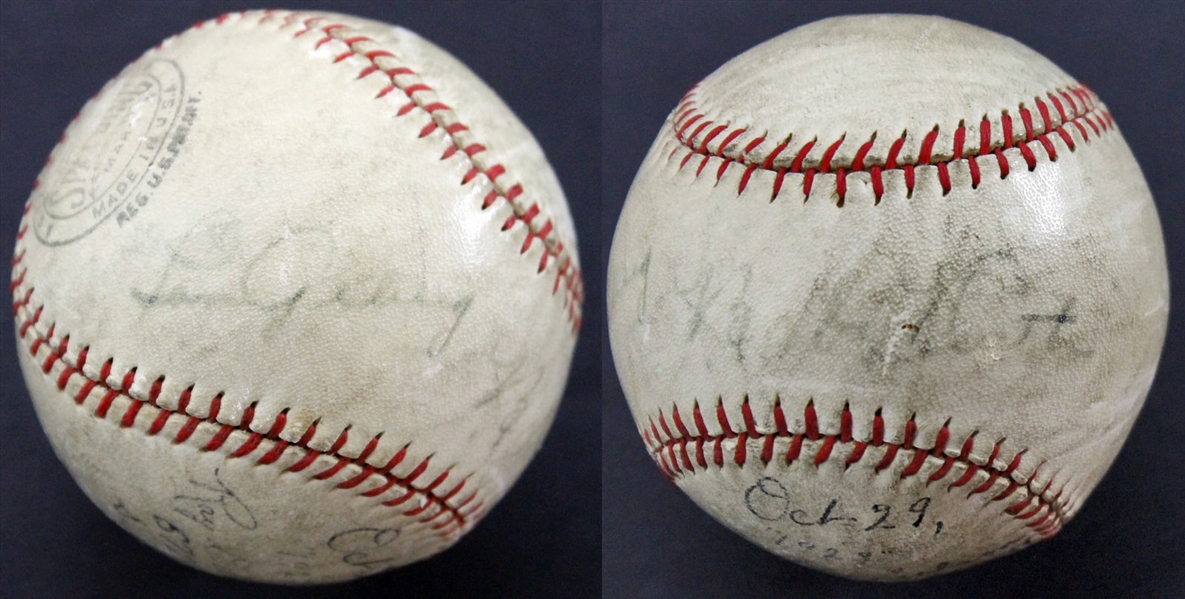 Babe Ruth & Lou Gehrig Dual-Signed Spalding Baseball (PSA/DNA)