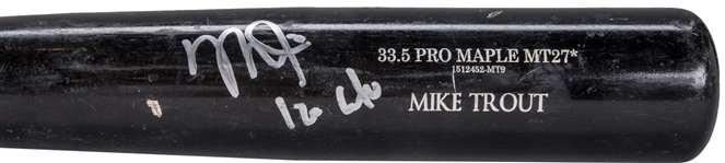 Incredible Mike Trout Game Used & Signed 2016 (MVP Season) Old Hickory Model Bat - PSA/DNA Graded GU 10!
