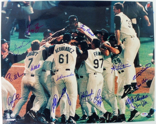 1997 World Series Champion Florida Marlins Team Signed 16" x 20" Photo (PSA/DNA)