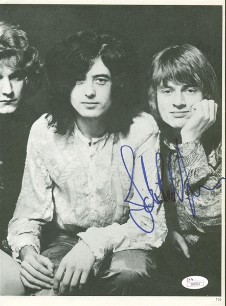 Led Zeppelin: John Paul Jones Signed 8" x 10" Black & White Magazine Photograph (JSA)