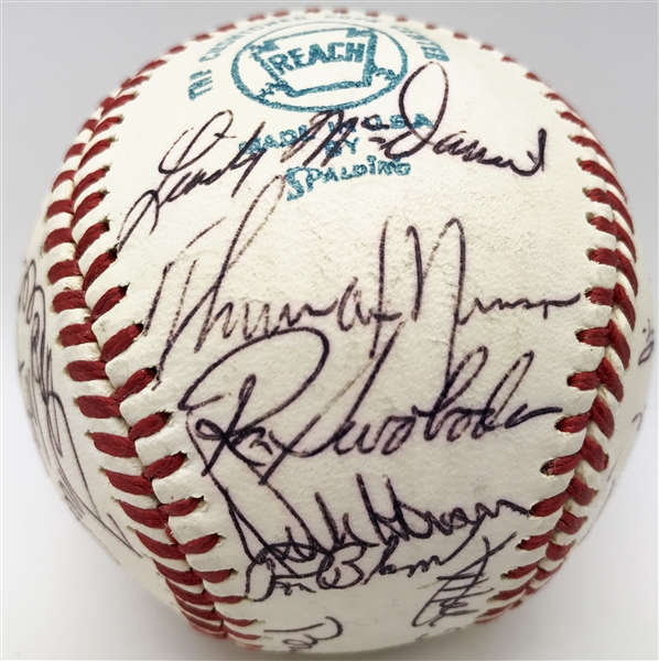 1972 NY Yankees Exceptional Team Signed OAL Baseball (JSA)