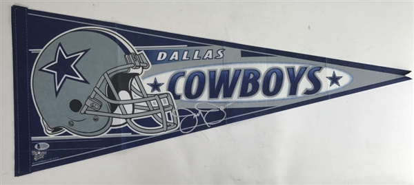 Jerry Jones Signed Dallas Cowboys Pennant (Beckett)