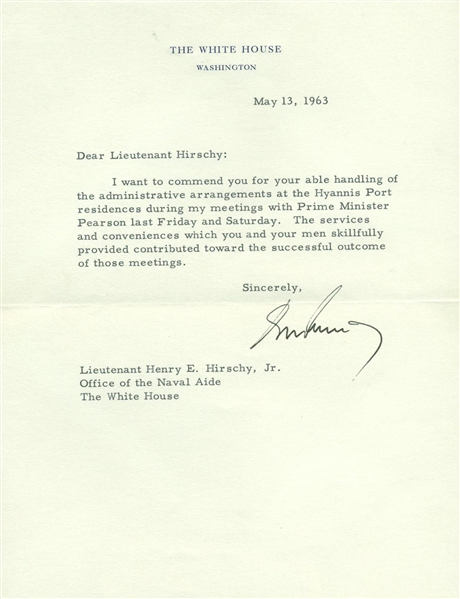 President John F. Kennedy Signed 1963 White House Letter (Beckett/BAS)