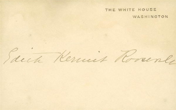 Edith Roosevelt Rare Signed White House Card (Beckett/BAS Guaranteed)