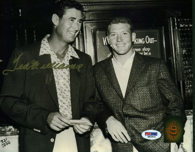 Ted Williams Signed Limited Edition 8" x 10" Photograph w/ Mickey Mantle! (PSA/DNA)