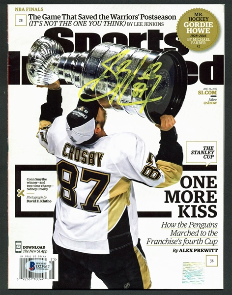 Sidney Crosby Signed June 2016 Sports Illustrated Magazine (BAS/Beckett)