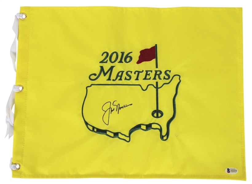 Jack Nicklaus Signed 2016 Masters Pin Flag (BAS/Beckett)