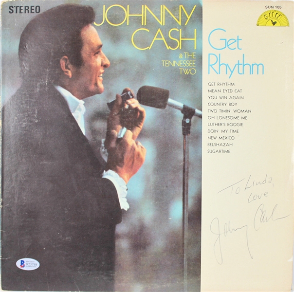 Johnny Cash Choice Signed Record Album - "Get Rhythm" (BAS/Beckett)