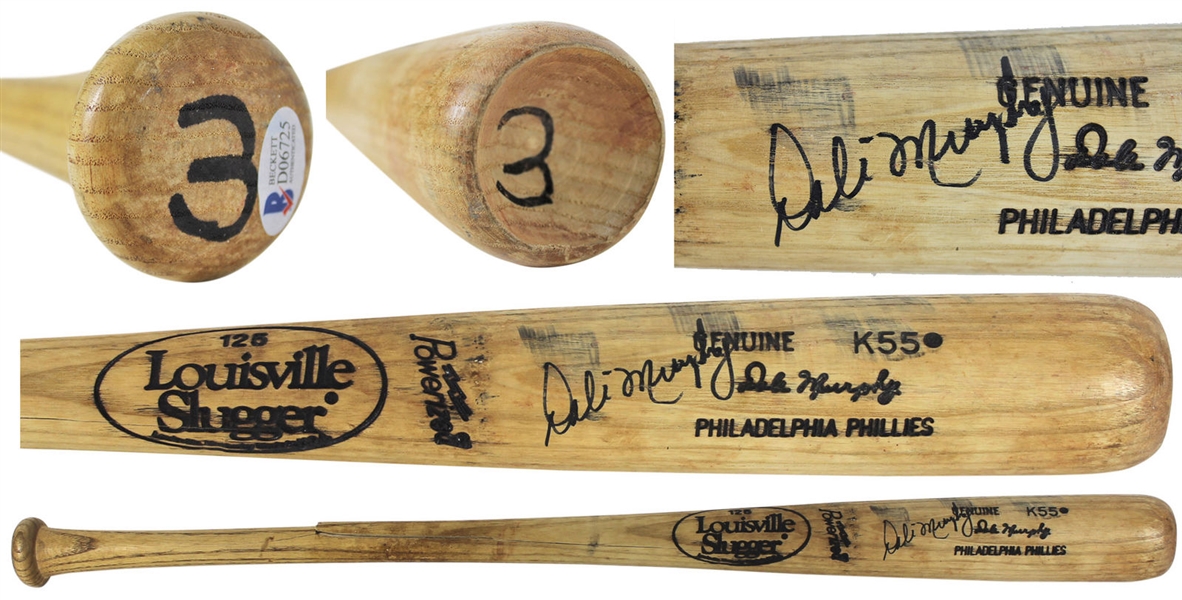 Dale Murphy Signed & Game Used c. 1990s Louisville Slugger Baseball Bat (BAS/Beckett & MEARS Guaranteed)