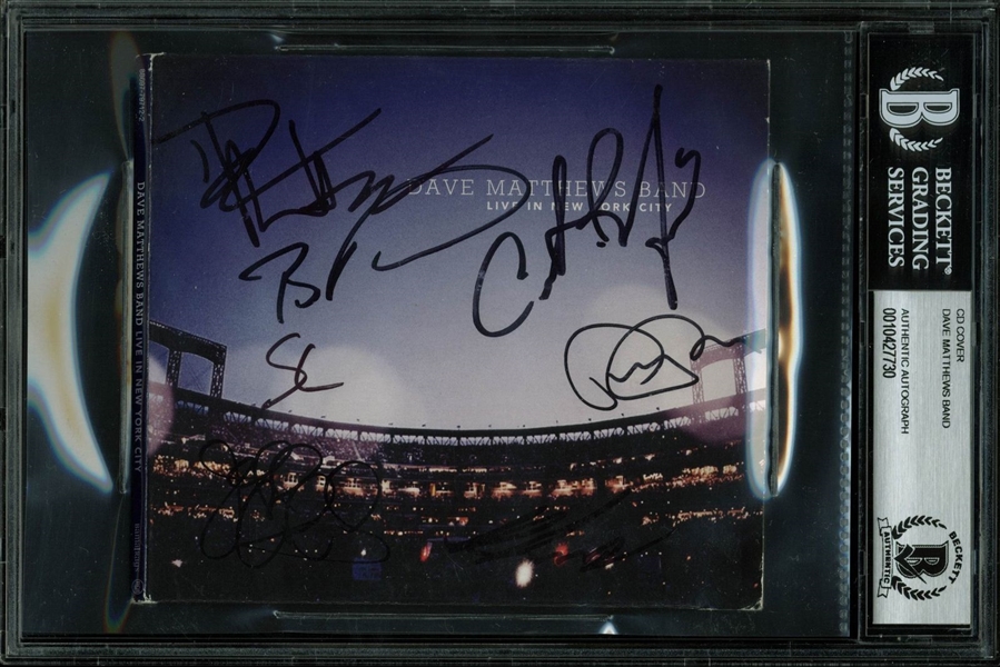 Dave Matthews Band Signed "Live From New York City" CD Cover w/ Rare 7 Sigs! (BAS/Beckett Encapsulated)