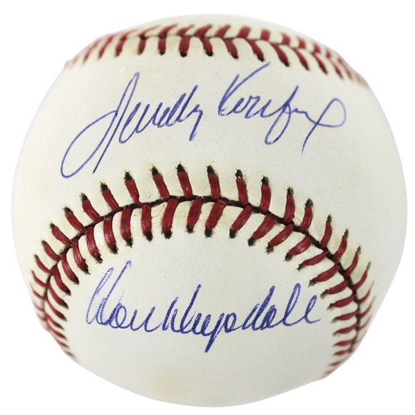 Sandy Koufax & Don Drysdale Dual Signed ONL (White) Baseball (BAS/Beckett Graded MINT 9)