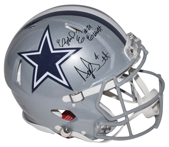Dak Prescott & Ezekiel Elliott Dual-Signed Dallas Cowboys Speed Helmet (Fanatics)
