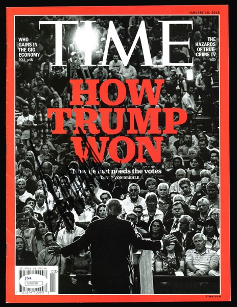 President Donald Trump Signed January 2016 TIME Magazine (BAS/Beckett)