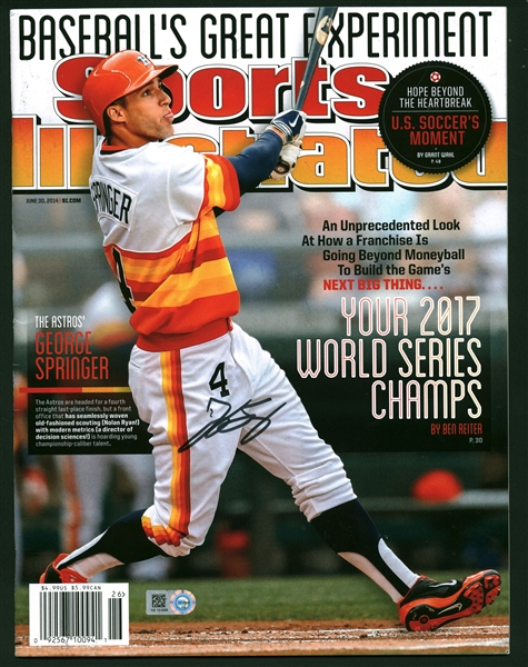 George Springer Houston Astros Signed 2014 Sports Illustrated Magazine (MLB)