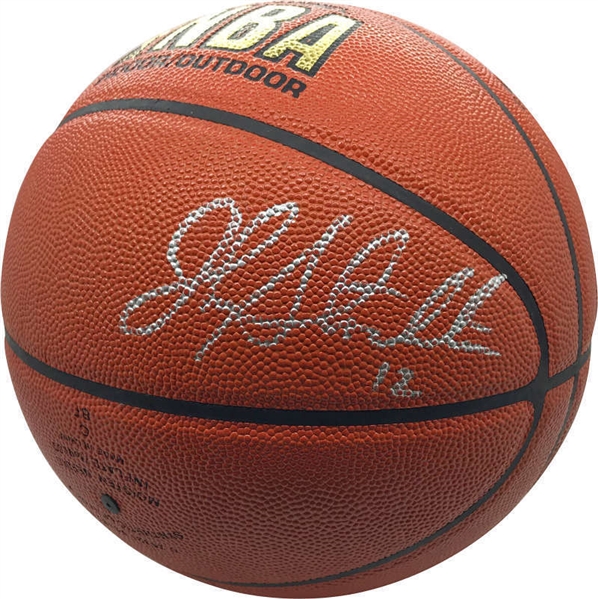 John Stockton Near-Mint Signed Spalding NBA I/O Model Basketball (TOUGH Signer!)(JSA)