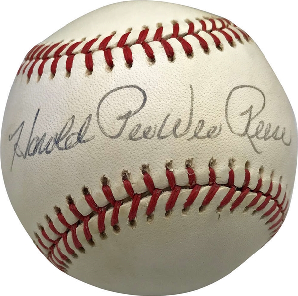 Harold "Pee Wee" Reese Signed ONL Baseball w/ Rare Full Name Autograph (PSA/DNA)