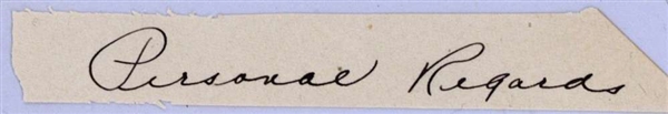 Lou Gehrig Handwritten .5" x 3" Document Cut (JSA Guaranteed)