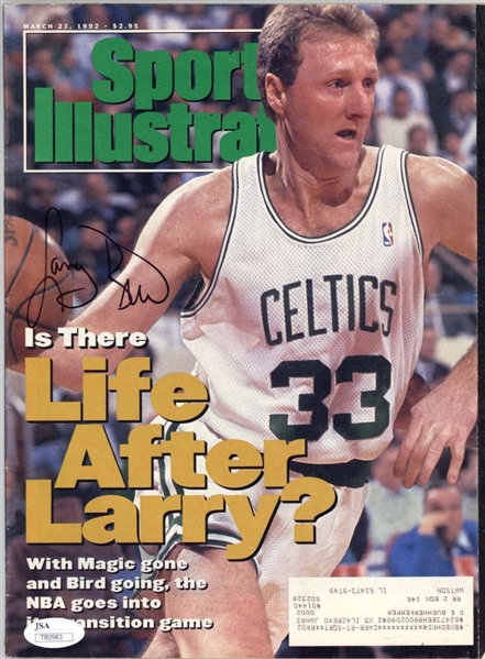 Larry Bird Signed March 1992 Sports Illustrated Magazine (JSA)