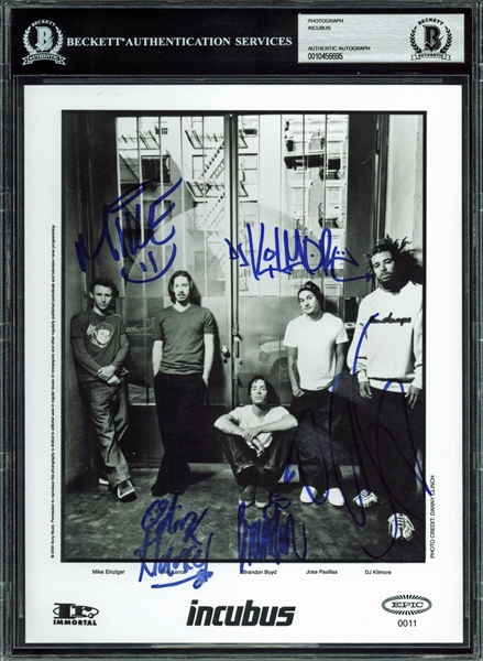 Incubus Band-Signed 8" x 10" Epic Promotional Photo (BAS/Beckett Encapsulated)
