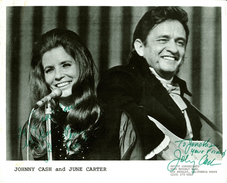 Johnny & June Cash Vintage Dual Signed 8" x 10" Promotional Photo (BAS/Beckett)