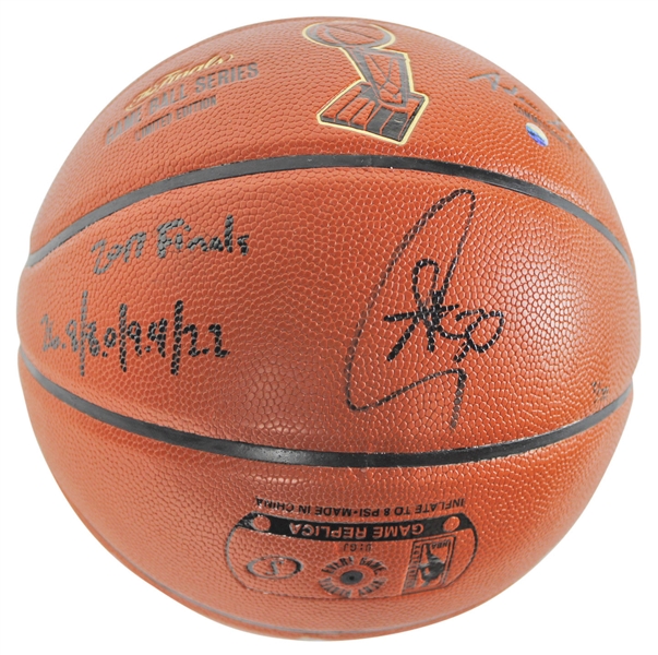 Stephen Curry Signed Spalding NBA 2017 Finals Basketball w/ Stat Inscriptions (Steiner)