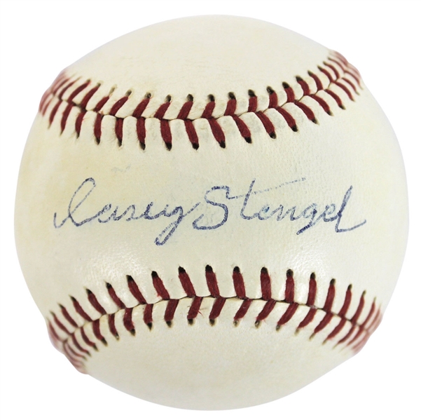 Impressive Casey Stengel Single Signed OAL Baseball (JSA)