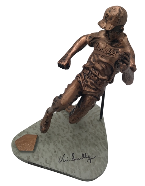 Vin Scully Rare Signed 8" Jackie Robinson Statue (PSA/DNA)