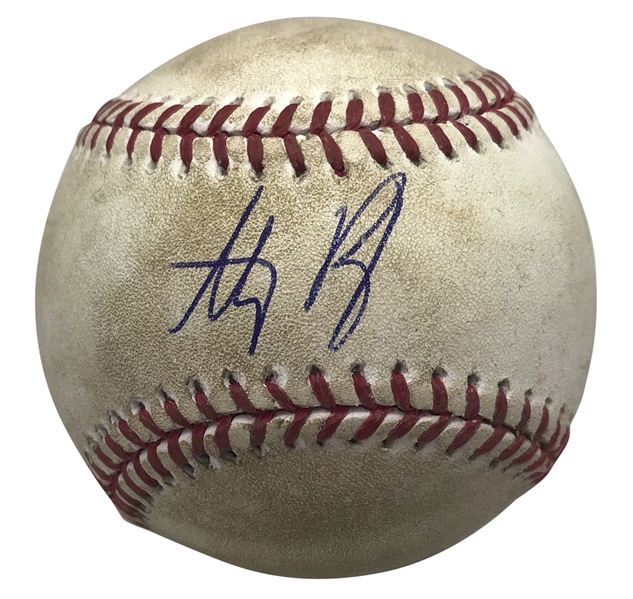 Anthony Rizzo Signed & Game Used 2016 OML Baseball (MLB & Beckett)