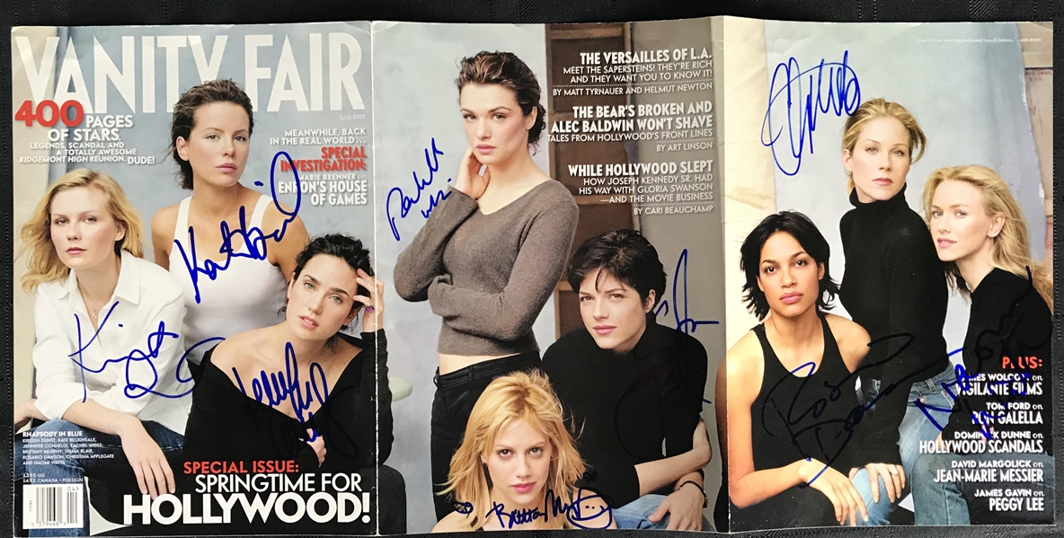 Woman Stars of Hollywood Signed Vanity Fair Magazine Fold w/ Watts, Blair & Others (JSA)