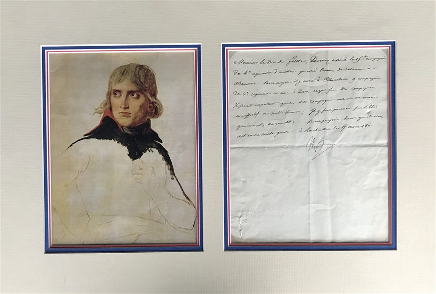 Napoleon Bonaparte Signed French Matted Letter Display (Beckett/BAS Guaranteed)