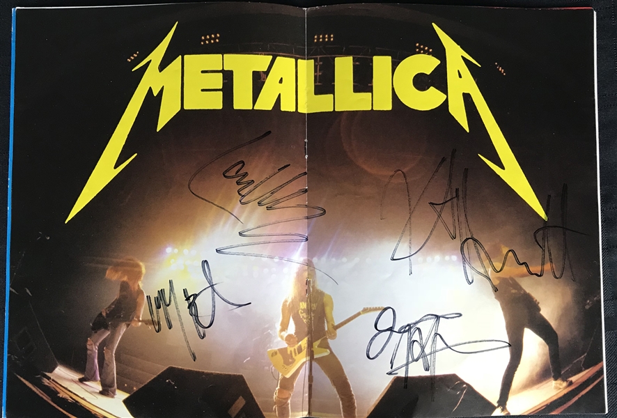 Metallica Group Signed 1986 Damage Inc. Tour Booklet w/ Cliff Burton! (Beckett/BAS Guaranteed)