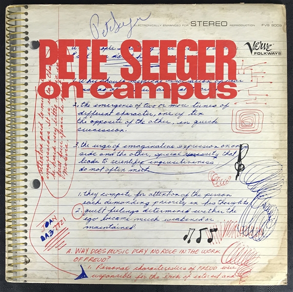 Pete Seeger Signed "On Campus" Album (Becket/BAS Guaranteed)
