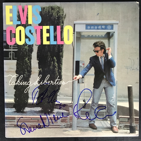 Elvis Costello Group Signed Album w/ 3 Signatures! (Beckett/BAS Guaranteed)