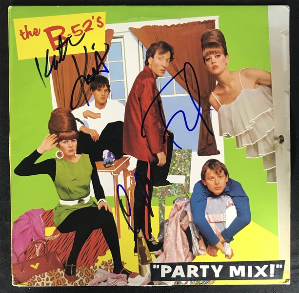 B-52s Group Signed "Party Mix" Album w/ 4 Signatures! (Beckett/BAS Guaranteed)