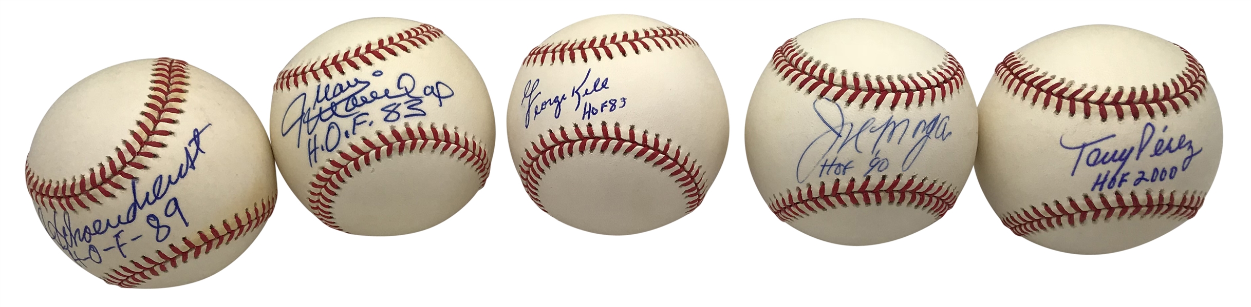 Lot of Ten (10) Signed & Hall of Fame Inscribed Baseballs w/ Morgan, Williams, Ford & Others! (Beckett/BAS Guaranteed)