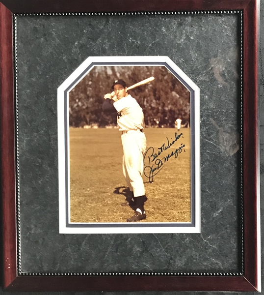Joe DiMaggio Signed & Framed 8" x 10" Color Yankees Photograph (Beckett/BAS Guaranteed)