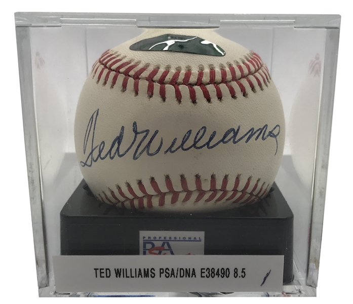 Ted Williams Signed OAL Baseball - PSA/DNA NM-MT 8.5!