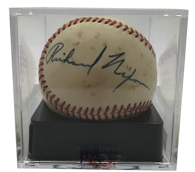 Richard Nixon Presidential-Era 1970-72 Signed OAL Cronin Baseball PSA/DNA 6.5!