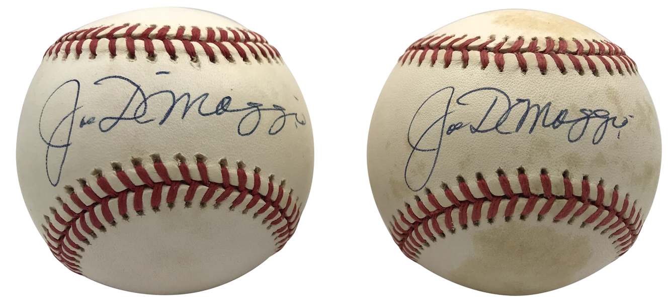 Joe DiMaggio Lot of Two (2) Signed OAL Baseballs (Beckett Guaranteed & JSA)