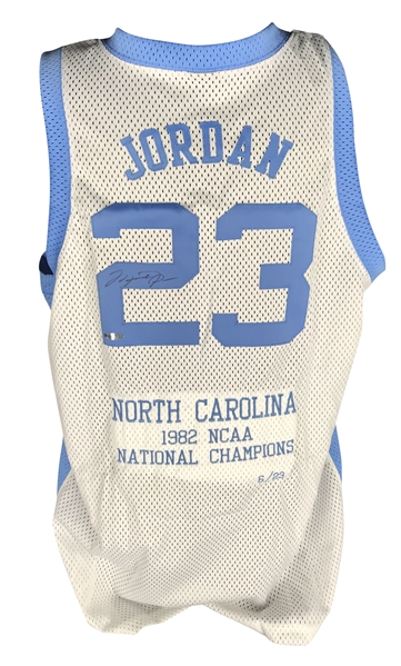 Michael Jordan Signed North Carolina Tar Heels White Jersey (Upper Deck UDA)