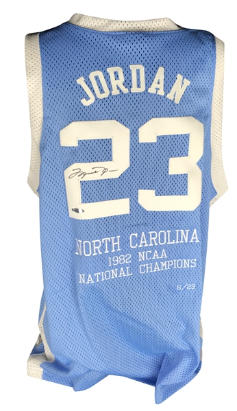 Michael Jordan Signed North Carolina Tar Heels Blue Jersey (Upper Deck UDA)
