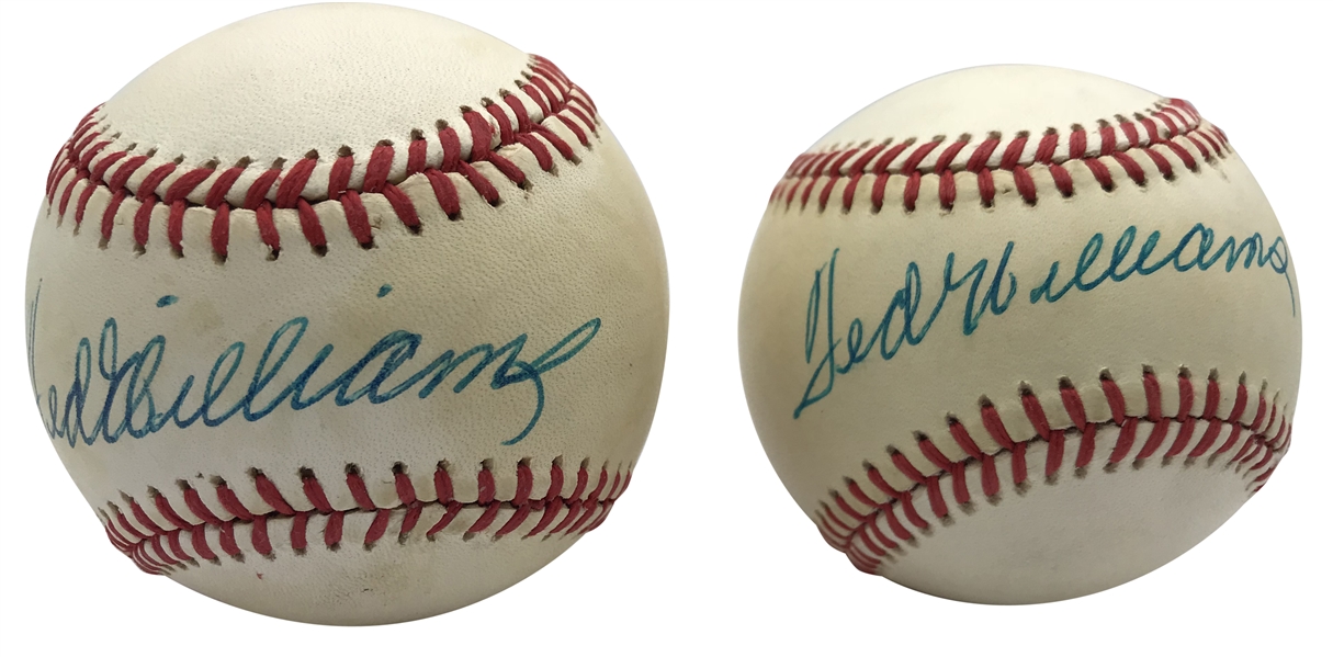 Ted Williams Lot of Two (2) Signed OAL Baseballs (JSA & PSA/DNA)