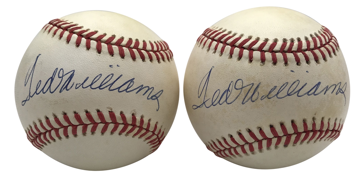 Ted Williams Lot of Two (2) Signed OAL Baseballs (Upper Deck)